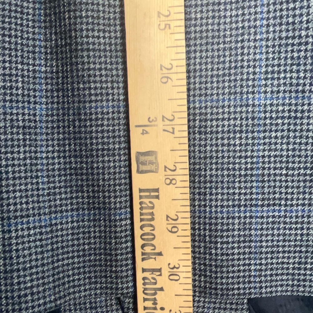 Jos A Bank‎ Tailored Fit Travelers Houndstooth Wool Blazer Men's 42R Gray Plaid - Picture 8 of 12